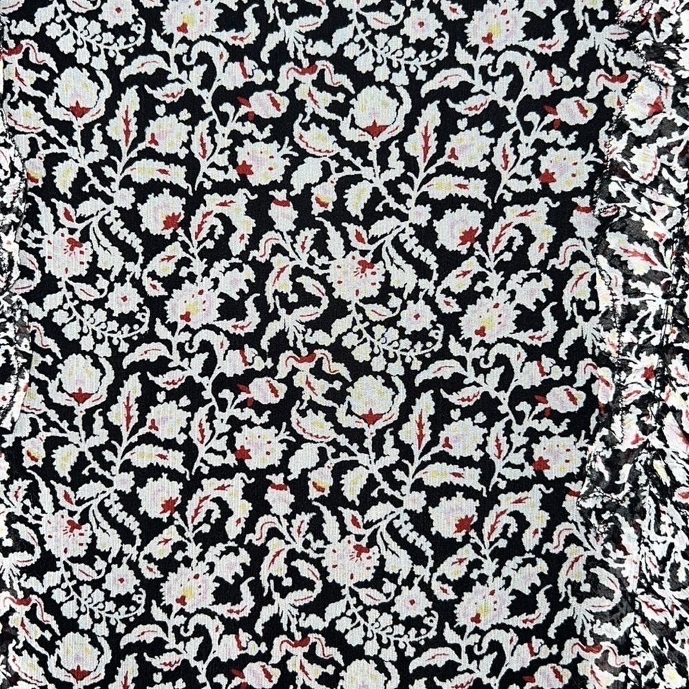 Joie Tobey Dress Boho Midi Floral Ruffle Size Large Black, White, Red NWOT - Picture 12 of 16